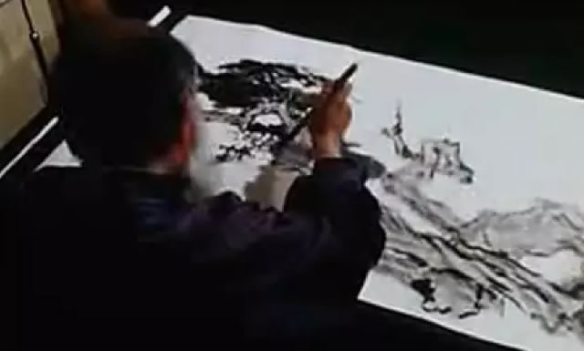 张大千1967年作画全过程
